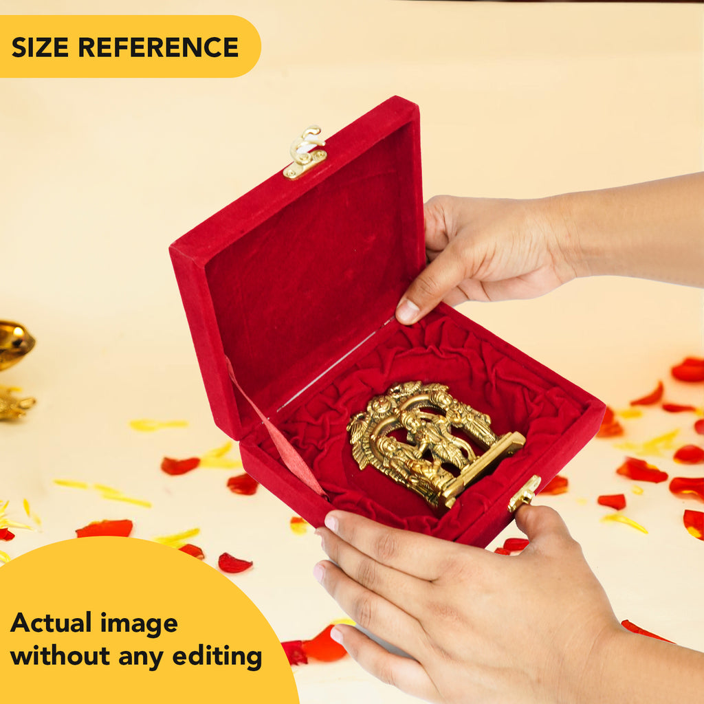 Brass Ram Darbar Murti Idol with Velvet Gift Box for Housewarming, Wedding & Gifting