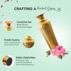 Golden Metal Vase for Home Decor, Living Room & Gifting