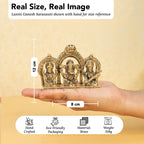 Brass Lakshmi Ganesh Saraswati Idol with Gift Box for Housewarming, Wedding & Gifting