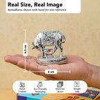 999 Silver Plated Kamdhenu Cow with Calf Idol with Gift Box for Housewarming, Wedding & Gifting
