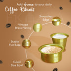 Brass Filter Coffee Cup Dabara Set for Home & Kitchen Use