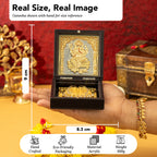Ganesha 24K Gold Plated Photo Frame Pocket Temple for Home & Spiritual Gifting