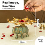 Elephant Urli Diya Holder for Home Decor, Pooja & Diwali Gifting