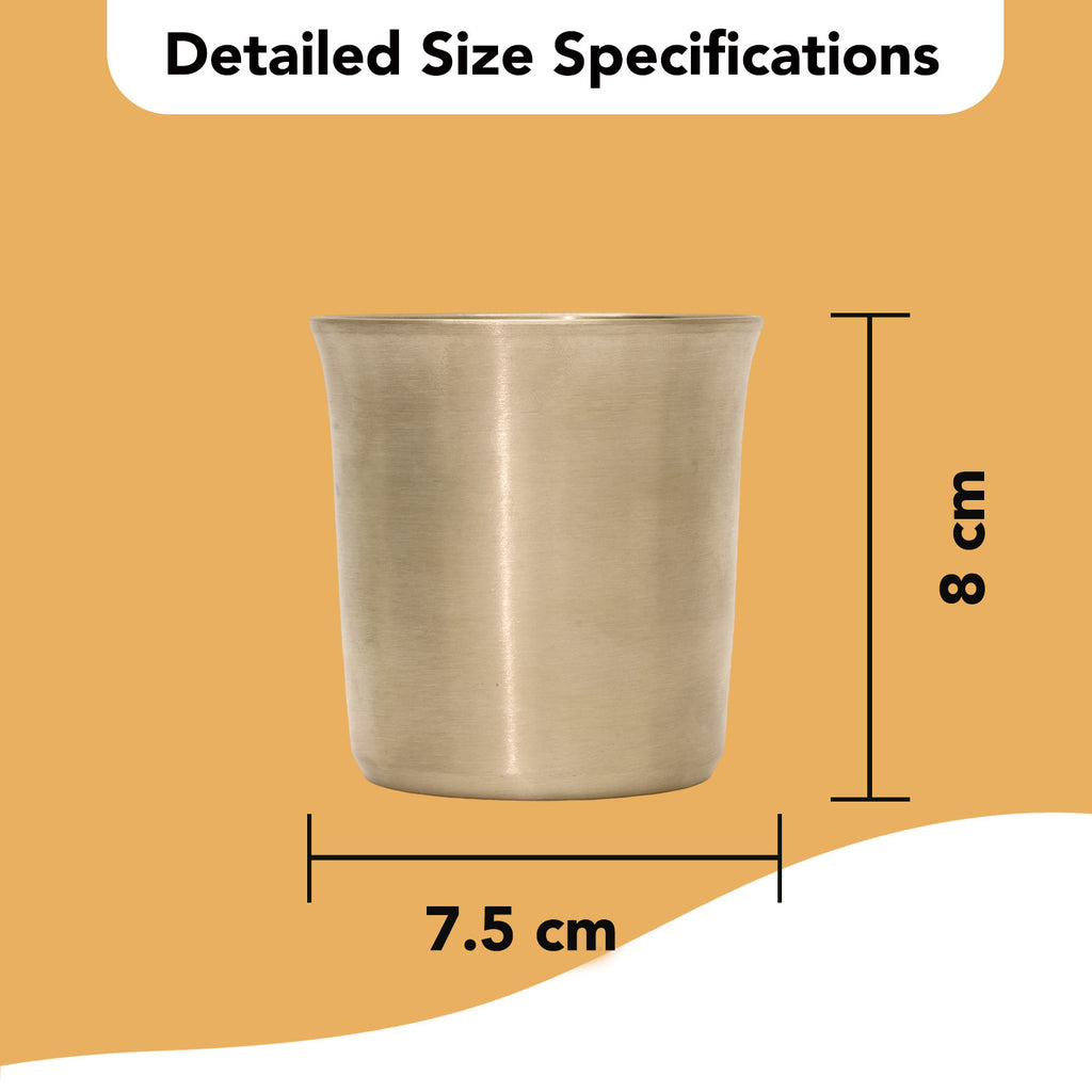 Pure Bronze Kansa Glass for Kitchen Use & Traditional Dining (Size - 200ML)
