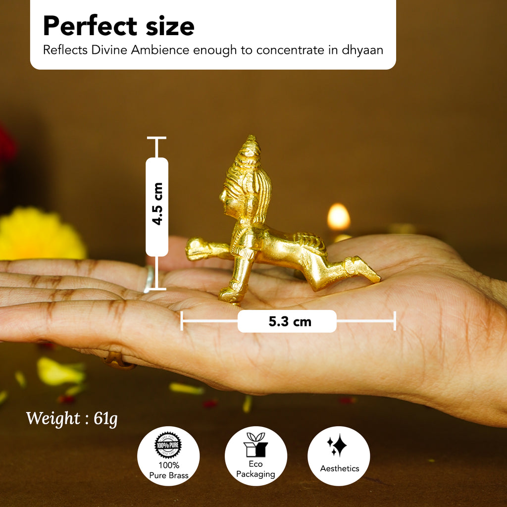 Pure Brass Bal Gopal Idol for Home Decor, Pooja & Gifting