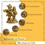 Brass Radha Krishna Idol (Size: 10.6 cm) for Pooja Room, Home Decor & Spiritual Gifting