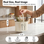 4 Compartment Metal Cutlery Holder with Handle