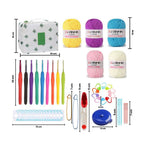 Crochet Beginner Kit with Hooks, Needles & Tools for DIY Craft Learning