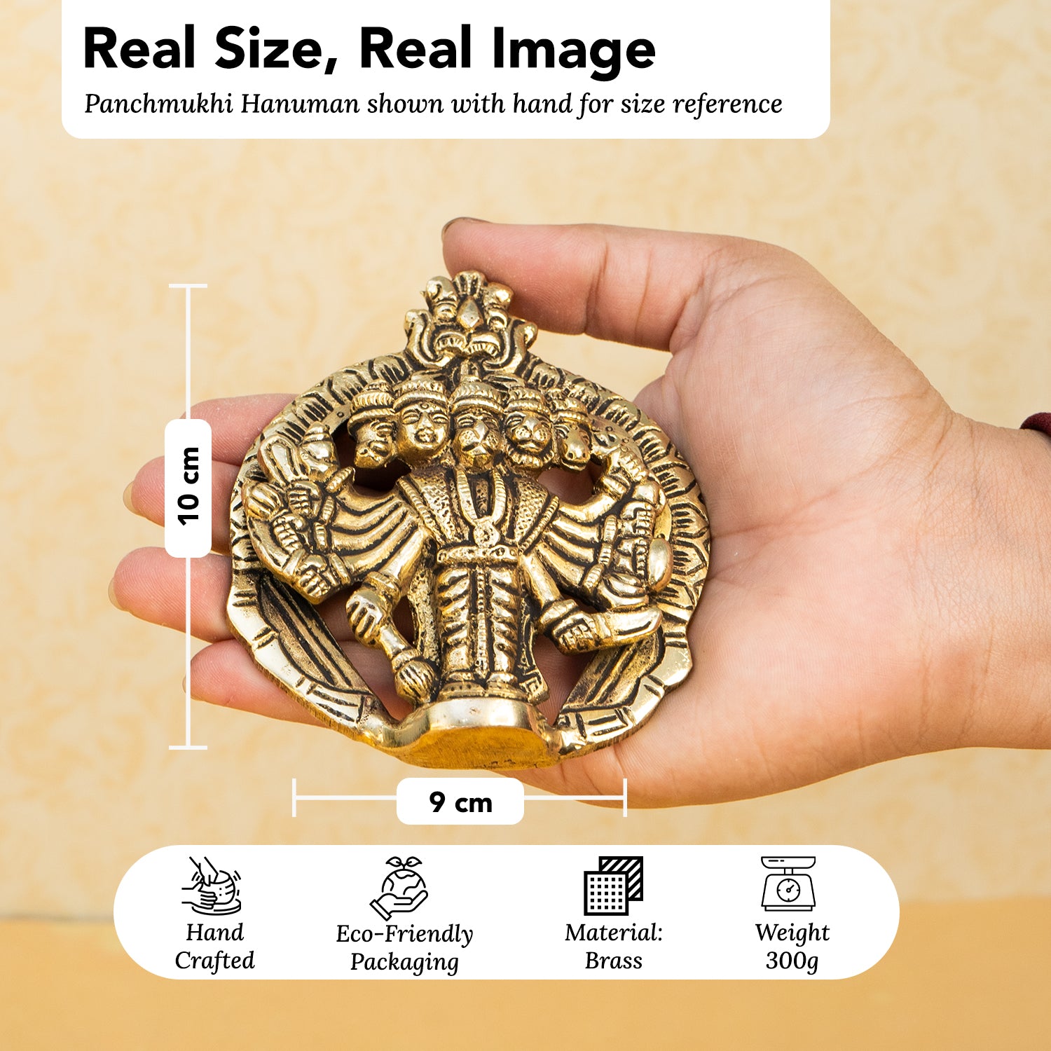 Brass Panchmukhi Hanuman Idol with Gift Box for Housewarming, Wedding & Gifting