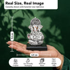999 Silver Plated Ganesh Idol with Green Velvet Gift Box for Vastu , Housewarming & Wedding Gift
