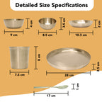 Bronze Kansa Thali Set of 6 Pieces for Home, Dining & Gifting