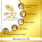 Resin Lord Krishna Hands with Flute Idol for Home Decor & Gifting