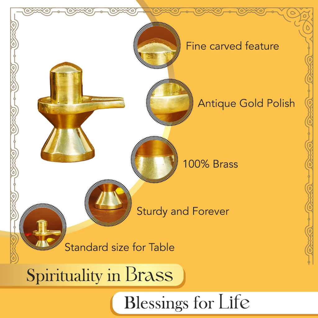 Pure Brass Shiva Linga Idol for Home Pooja & Temple Decor (Size : 4.5cm)