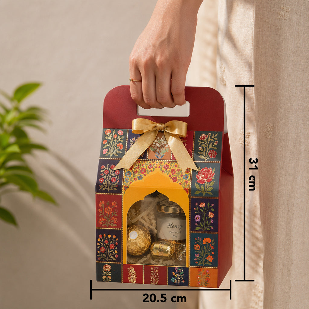Traditional Multipurpose Foldable Gift Hamper Box Set of 2 (20.5 x 10 x 31 cm)
