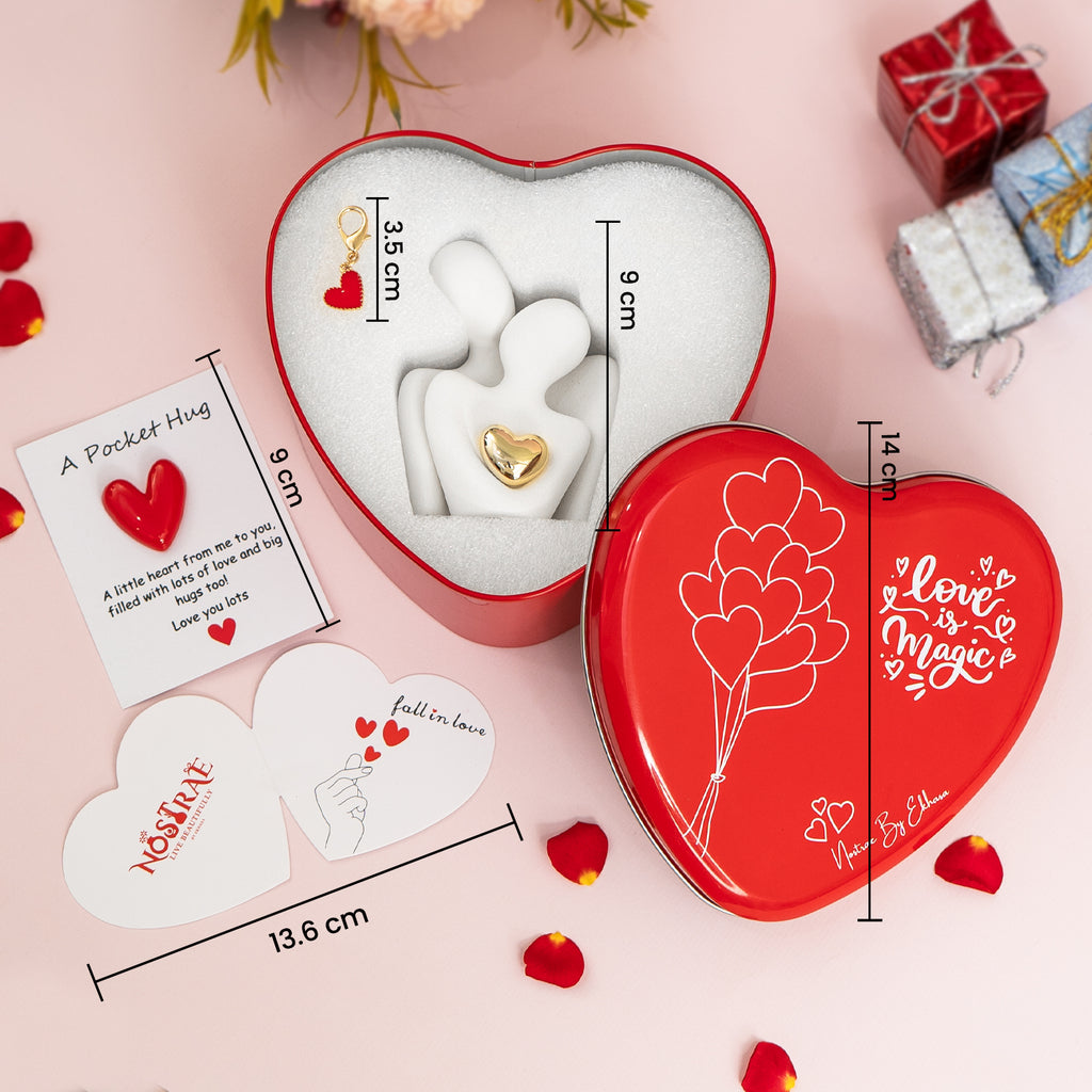 Ceramic Couple Showpiece Gift Box for Valentine's Day & Gifting