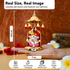 Ganesha Idol with Umbrella for Car Dashboard Decor & Spiritual Gifting