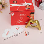 Resin Heart Shaped Love Hands Showpiece Gift Box for Valentines Day & Gifting