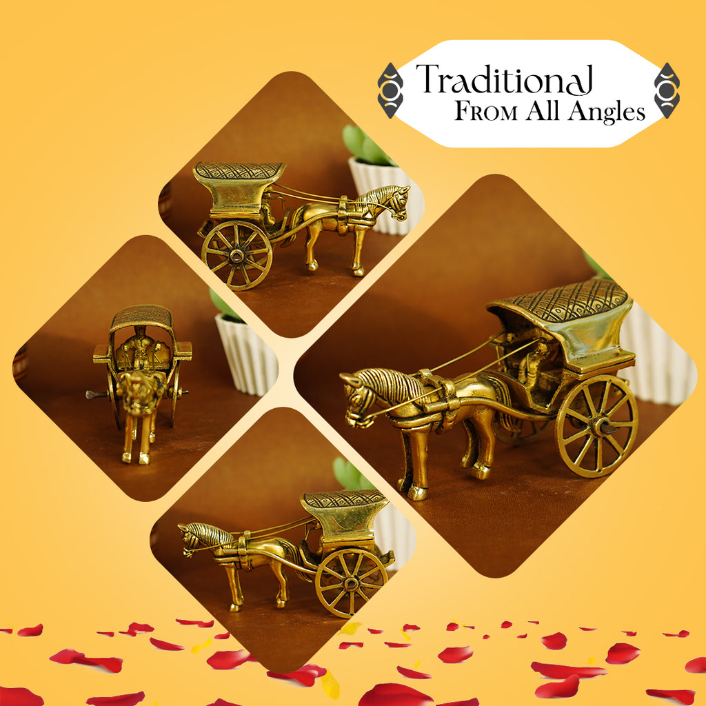 Brass Bullock Cart Showpiece for Home Decor, Office Decor & Gifting
