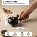 Metal Dhoop Dani with Wooden Handle for Pooja, Meditation & Home Temple Rituals