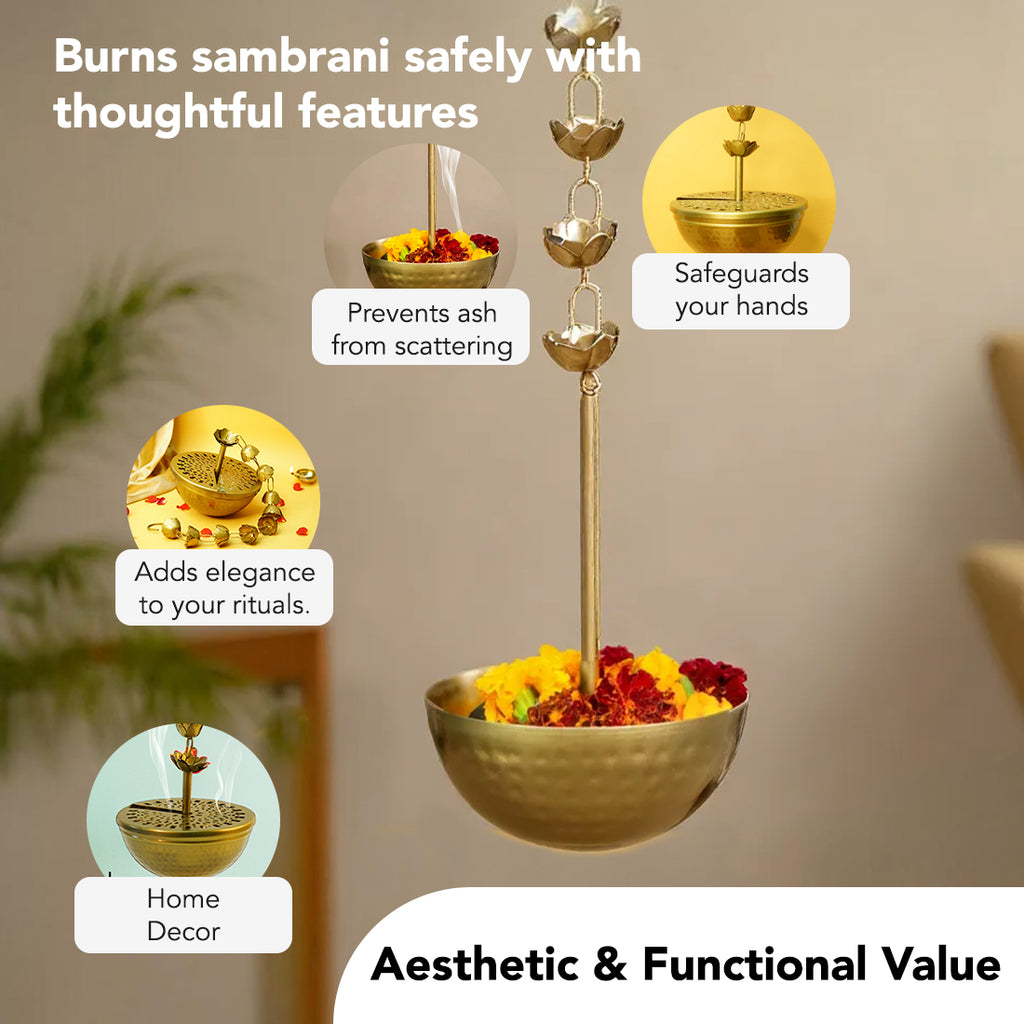 Metal Hanging Dhoop Dani for Pooja & Home Decor
