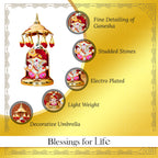 Ganesha Idol with Umbrella for Car Dashboard Decor & Spiritual Gifting
