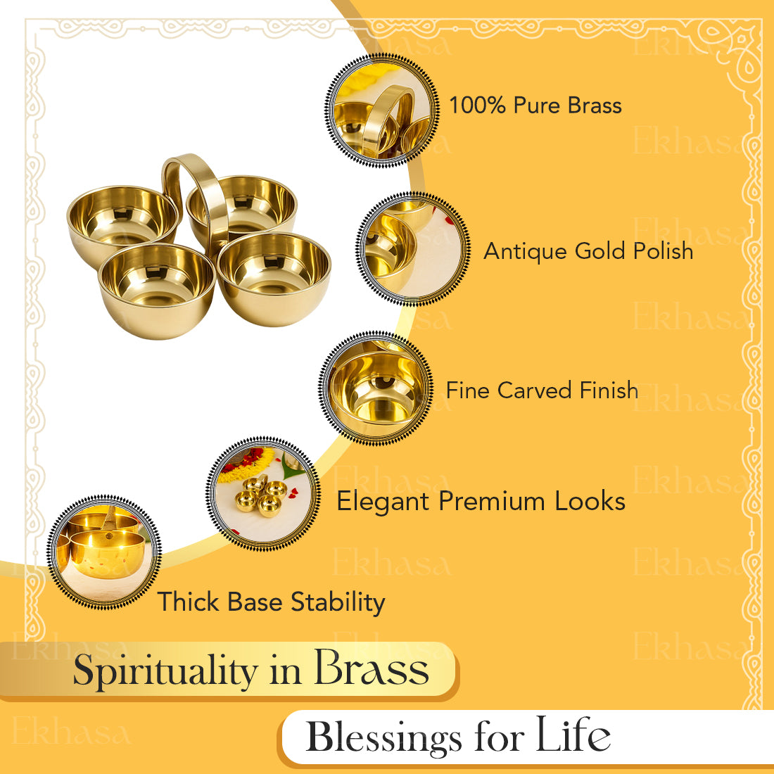 Brass Katori Pooja Set for Puja & Spiritual Rituals