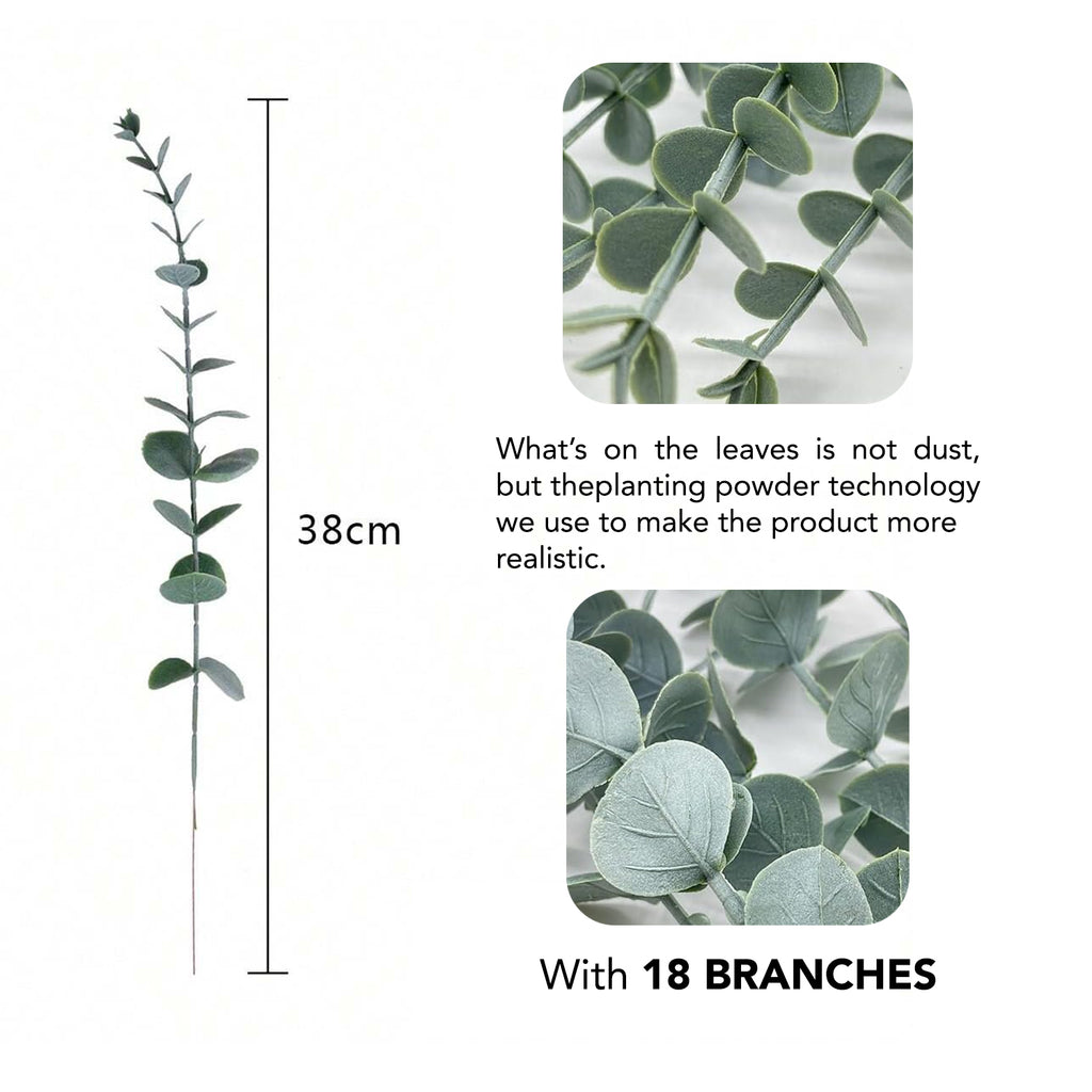 Eucalyptus Leaves Artificial Bunch(18 Stems) for Vase & Home Decor