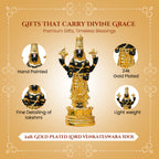 24K Gold Plated Tirupati Balaji Venkateshwara Idol with Gift Box for Housewarming, Wedding & Gifting