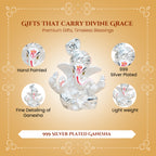999 Silver Plated Ganesh Ganesha Idol with Gift Box for Housewarming, Wedding & Gifting