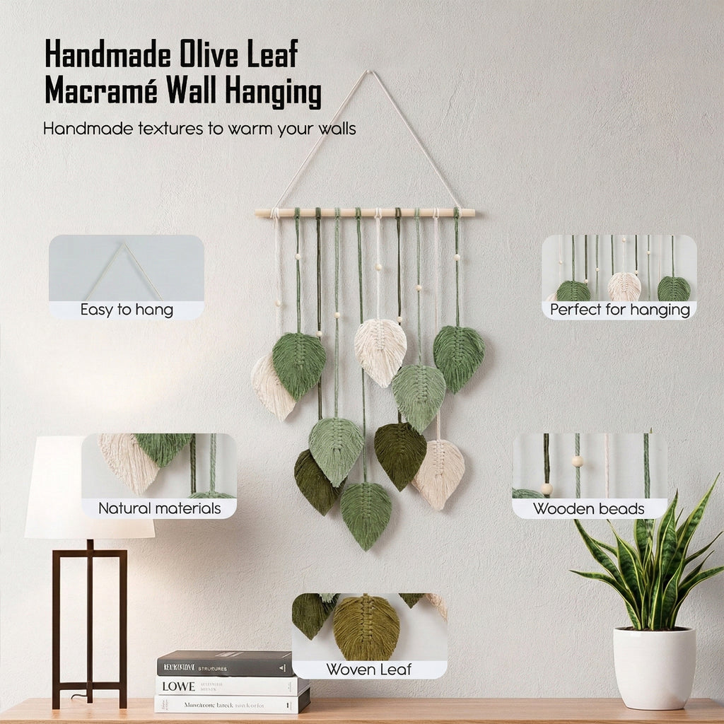 Macrame Leaf Wall Hanging for Home Decor & Gifting