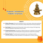 Brass Annapurna Devi Idol for Home Temple, Kitchen, Restaurant & Office Decor