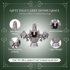 999 Silver Plated Tirupati Balaji Venkateshwara Idol with Gift Box for Housewarming, Wedding & Gifting