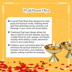 Pure Brass Diya Set of 2 for Pooja, Home Temple & Festival Decor