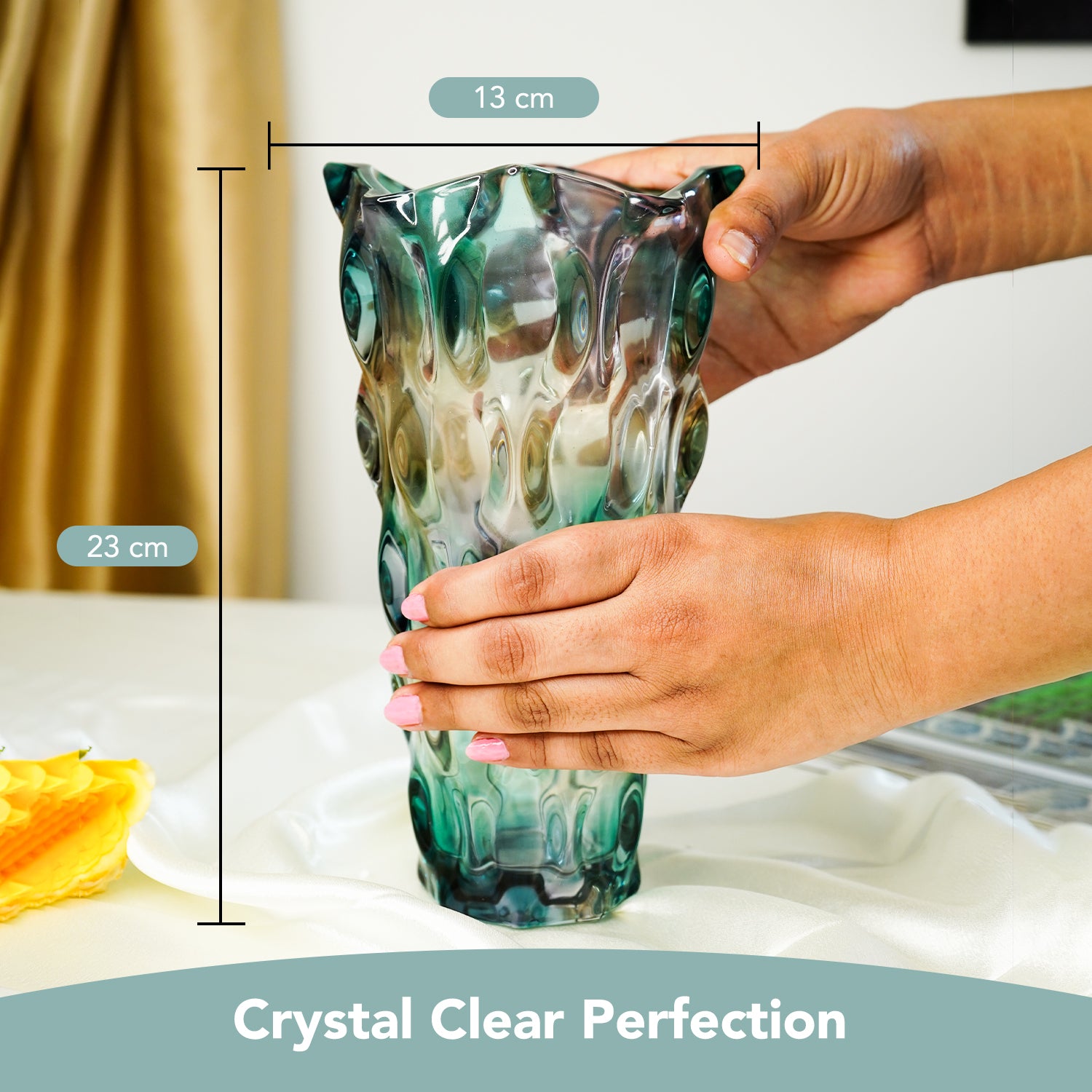 Crystal Glass Flower Vase for Home decor , Office & Premium Gift