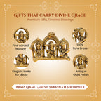 Brass Lakshmi Ganesh Saraswati Idol with Gift Box for Housewarming, Wedding & Gifting