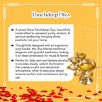 Brass Panchdeep Aarti Diya with Stand for Pooja & Home Temple