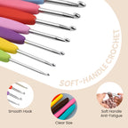 Crochet Beginner Kit with Hooks, Needles & Tools for DIY Craft Learning
