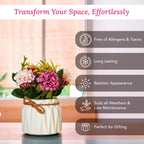 Ceramic Chrysanthemum Artificial Flower Vase for Home Decor & Table Decoration