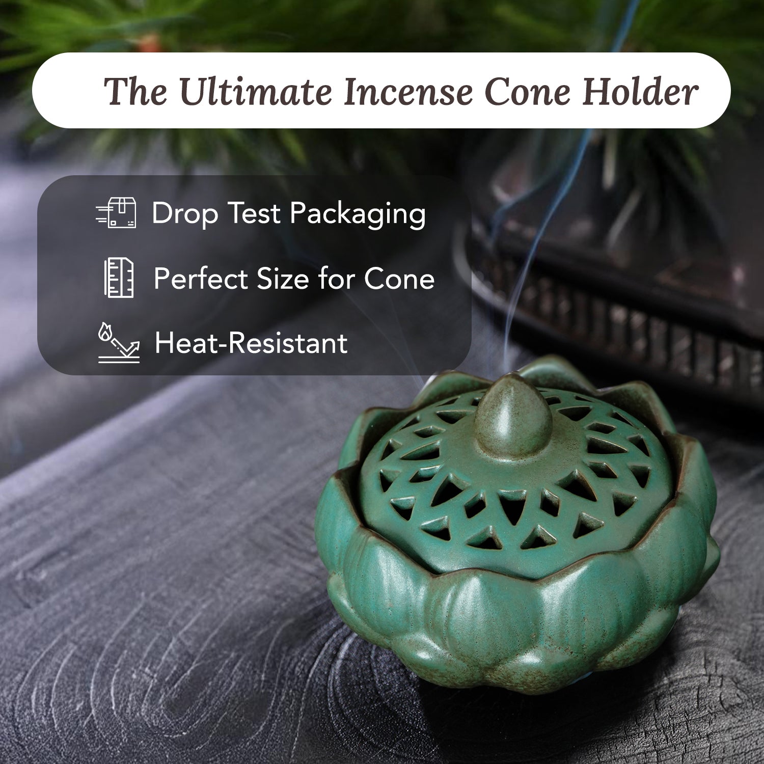 Ceramic Lotus Dhoop Dani for Home Decor & Pooja