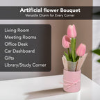 Artificial Tulip Flower with Pot for Home Decor & Gifting