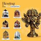 Pure Brass Panchmukhi Hanuman Idol for Pooja & Home Decor