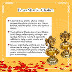 Brass Shanku Chakra Diya Set for Pooja & Home Decor