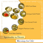 Brass Small Pooja Thali Set of 4 for Pooja, Home & Temple