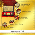 Tirupati Balaji 24K Gold Plated Photo Frame Pocket Temple for Home & Spiritual Gifting