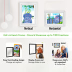 Wall Mounted Kids Art White Photo Frame (Size - 9.2x12.6 inch)