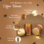Brass Traditional Printed Filter Coffee Maker for Housewarming, Wedding & Gifting