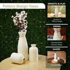 Ceramic White Flower Vase Set of 3 for Home Decor, Office Decor & Gifting