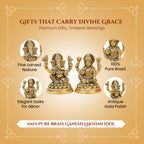 Brass Lakshmi Ganesh Idol with Gift Box for Housewarming, Wedding & Gifting