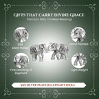 999 Pure Silver Plated Elephant Pair Showpiece with Gift Box for Housewarming, Wedding & Gifting
