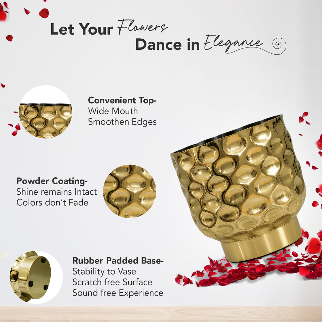 Gold Metal Planter for Indoor , Living Room & Office Decor